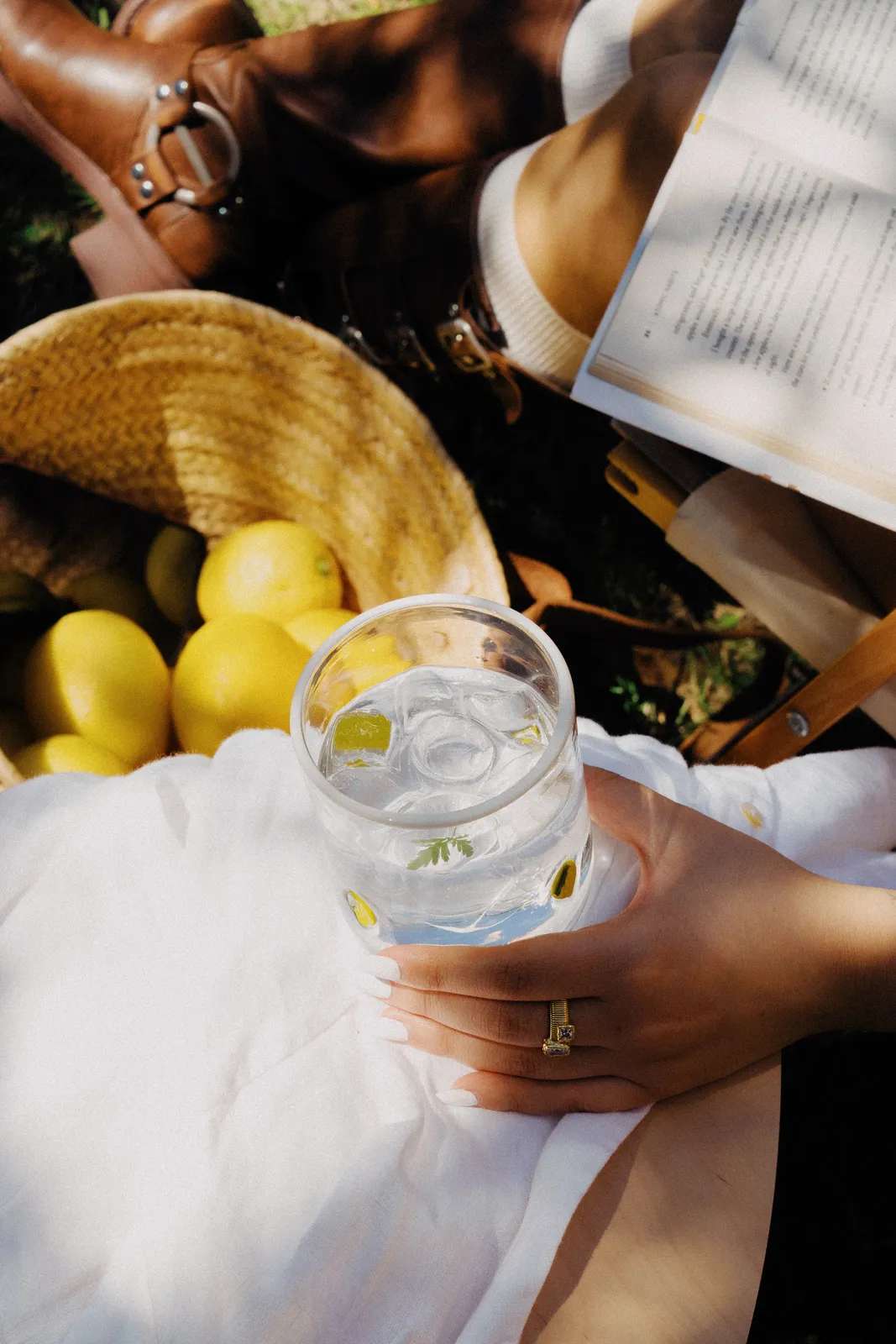 Ada Studio glassware styled with citrus in a lifestyle composition
