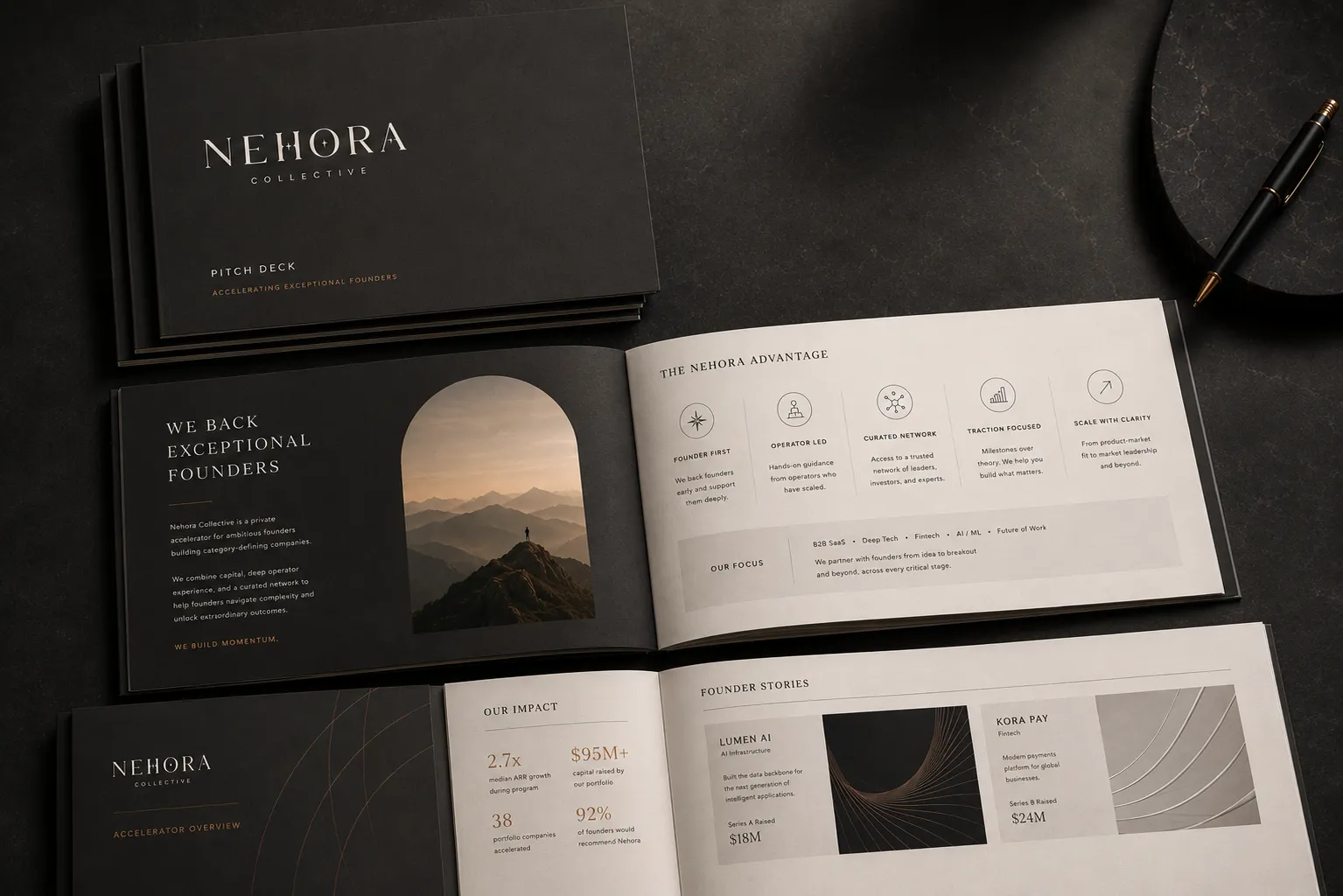 Nehora Collective brand guideline spreads