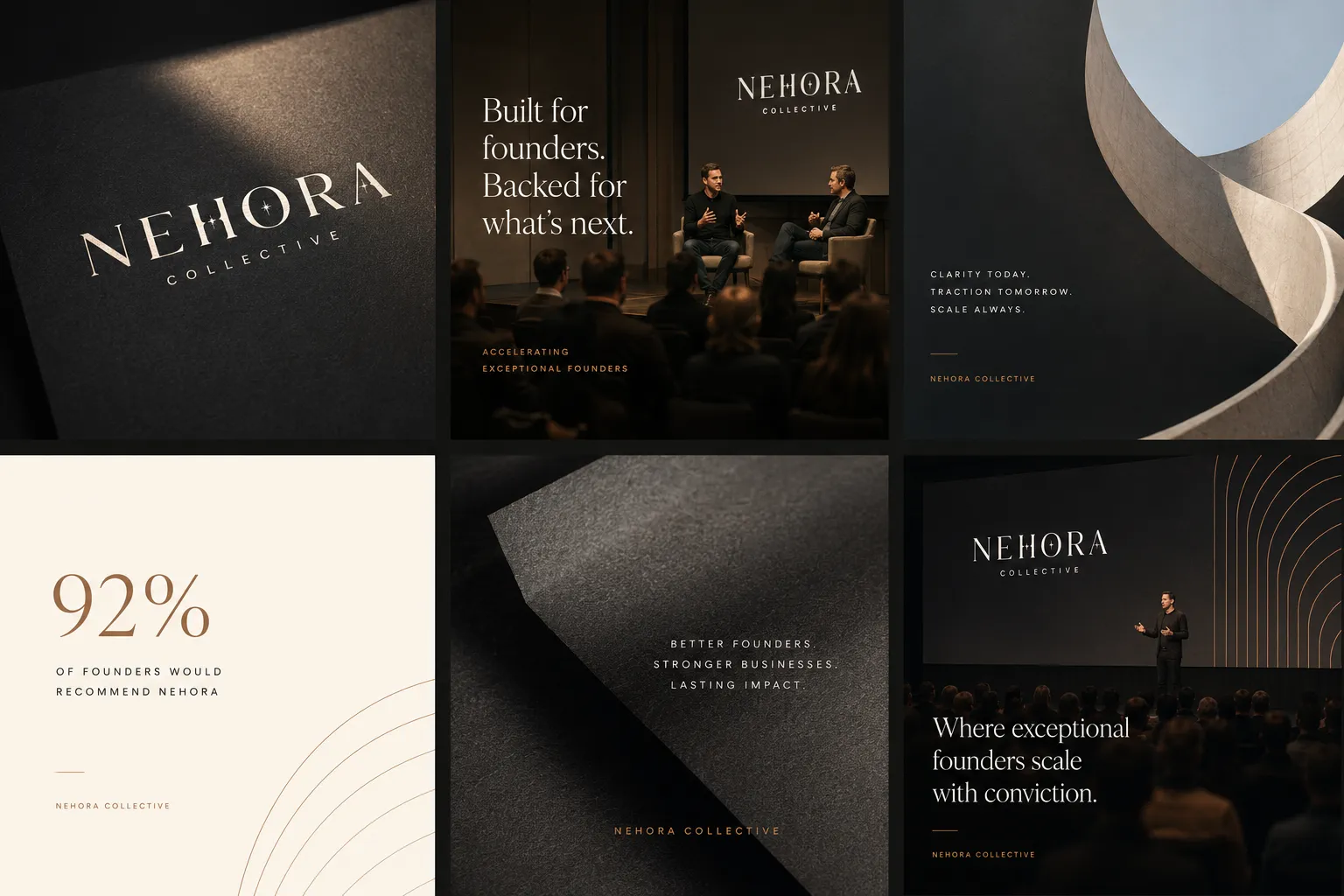 Nehora Collective campaign and presentation layout studies